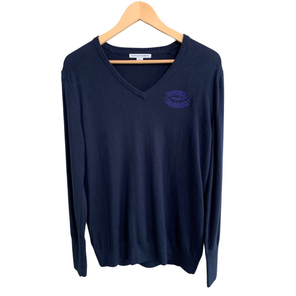 Port Authority Kona Brewing Women’s Navy Blue V-Neck Sweater Pullover Size L